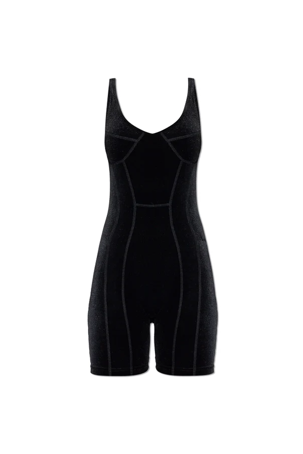 SCHWARZ Samt-Overall