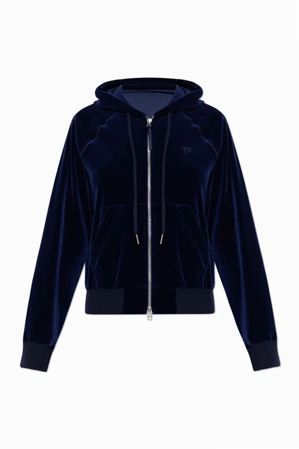 MARINEBLAU Kapuzenpullover aus Velours