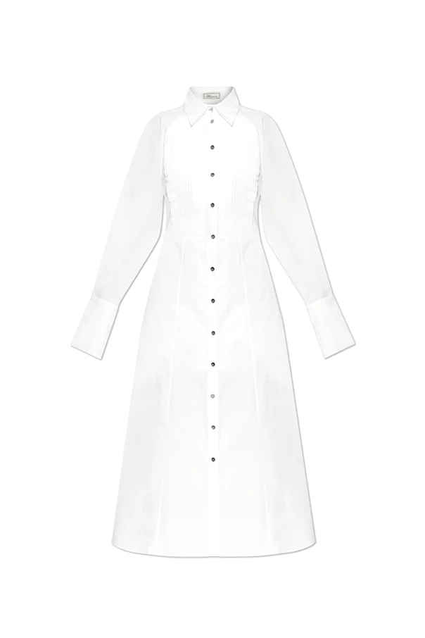 WEISS Kleid mit dekorativer Plissierung