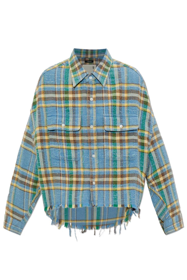 BLAU Hemd mit unbearbeitetem Saum