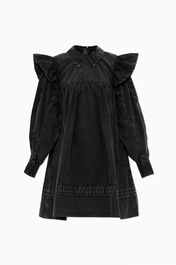 SCHWARZ Kleid mit Volants