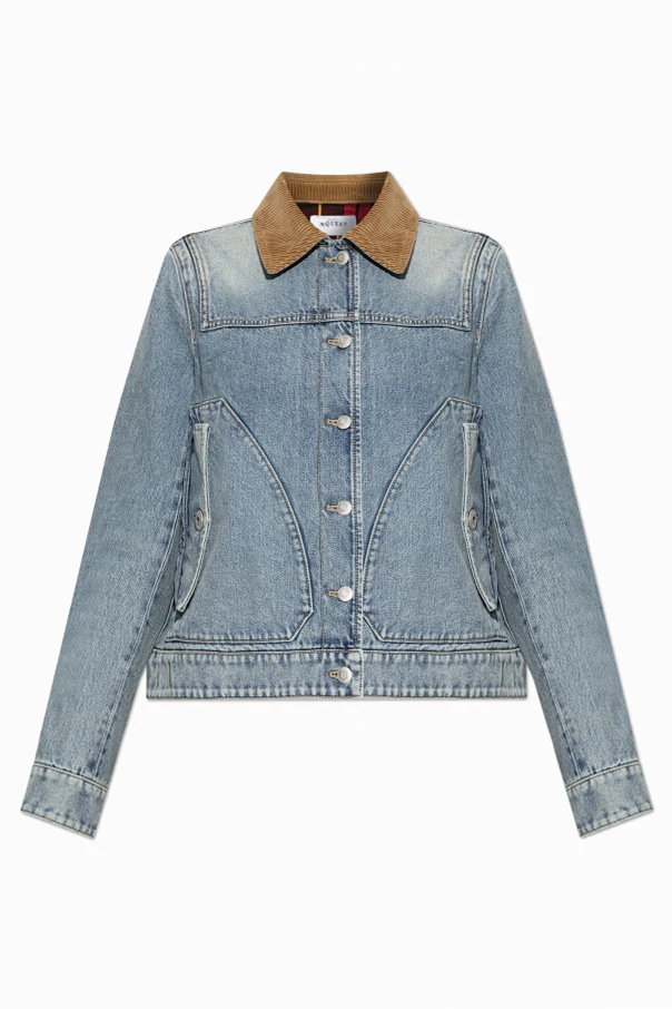 BLAU Jeansjacke mit Cordkragen