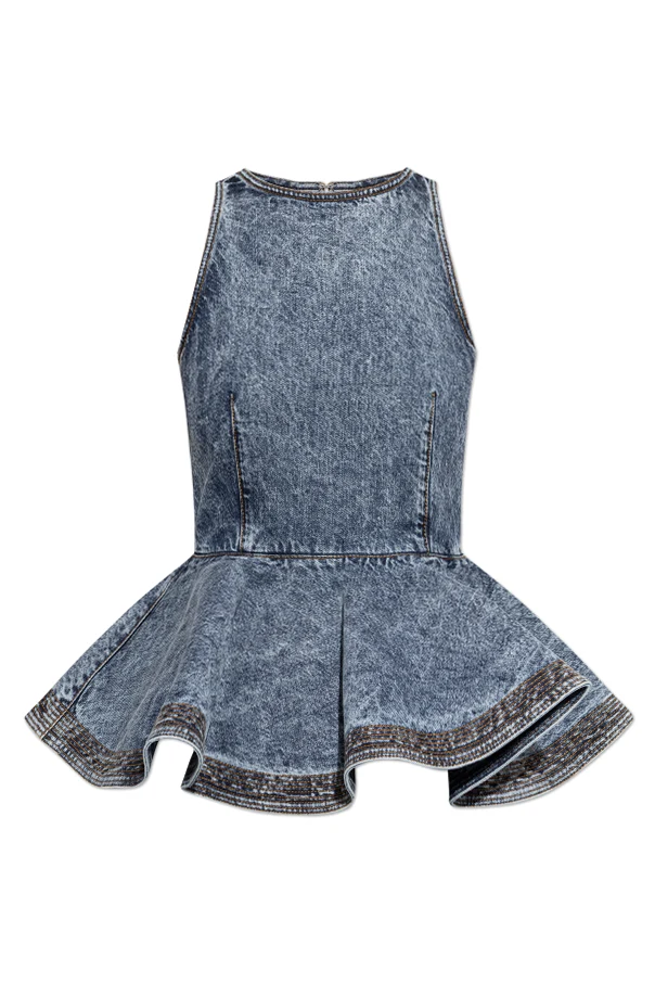 BLAU Jeans-Top mit Schößchen