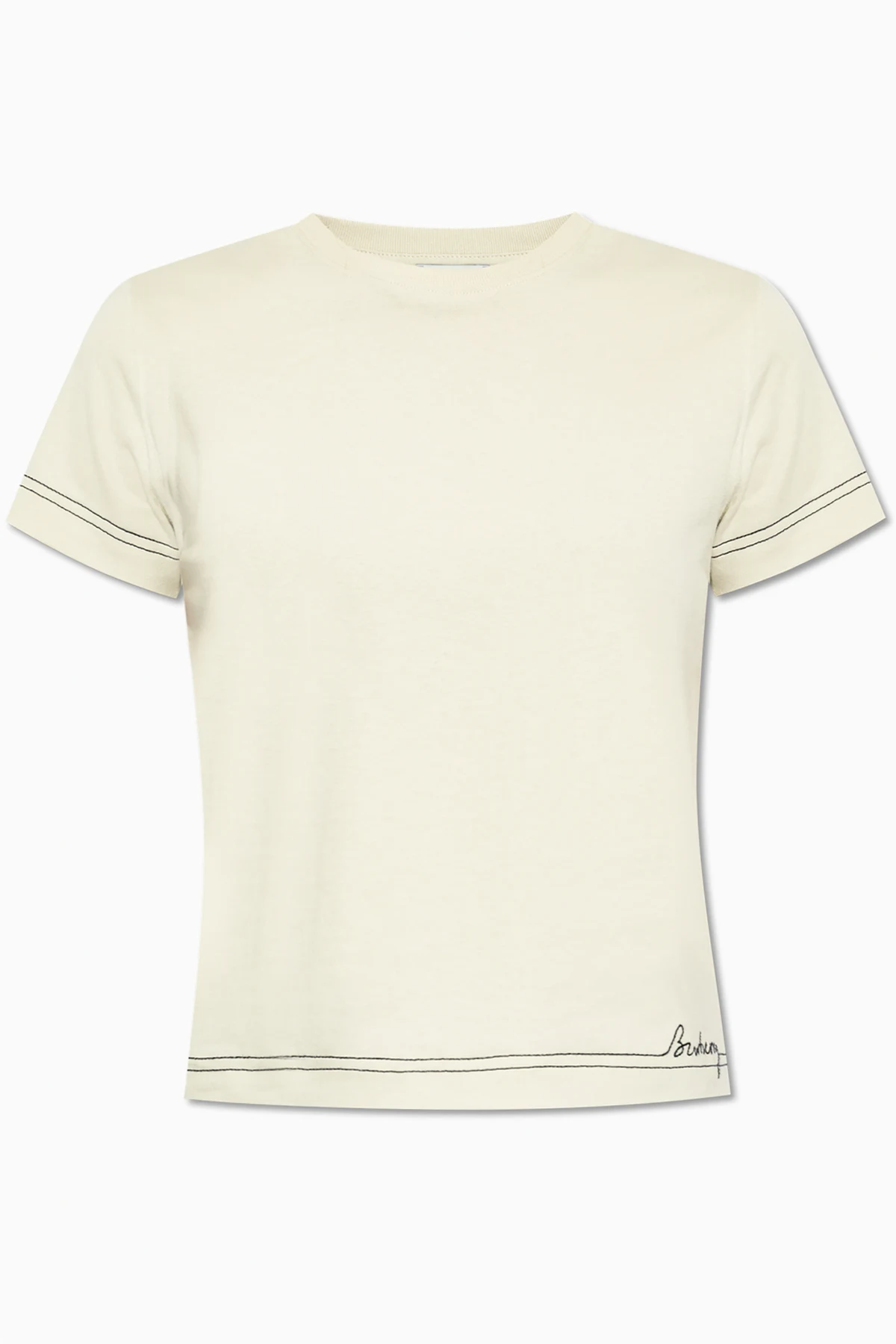 cream T-shirt with logo