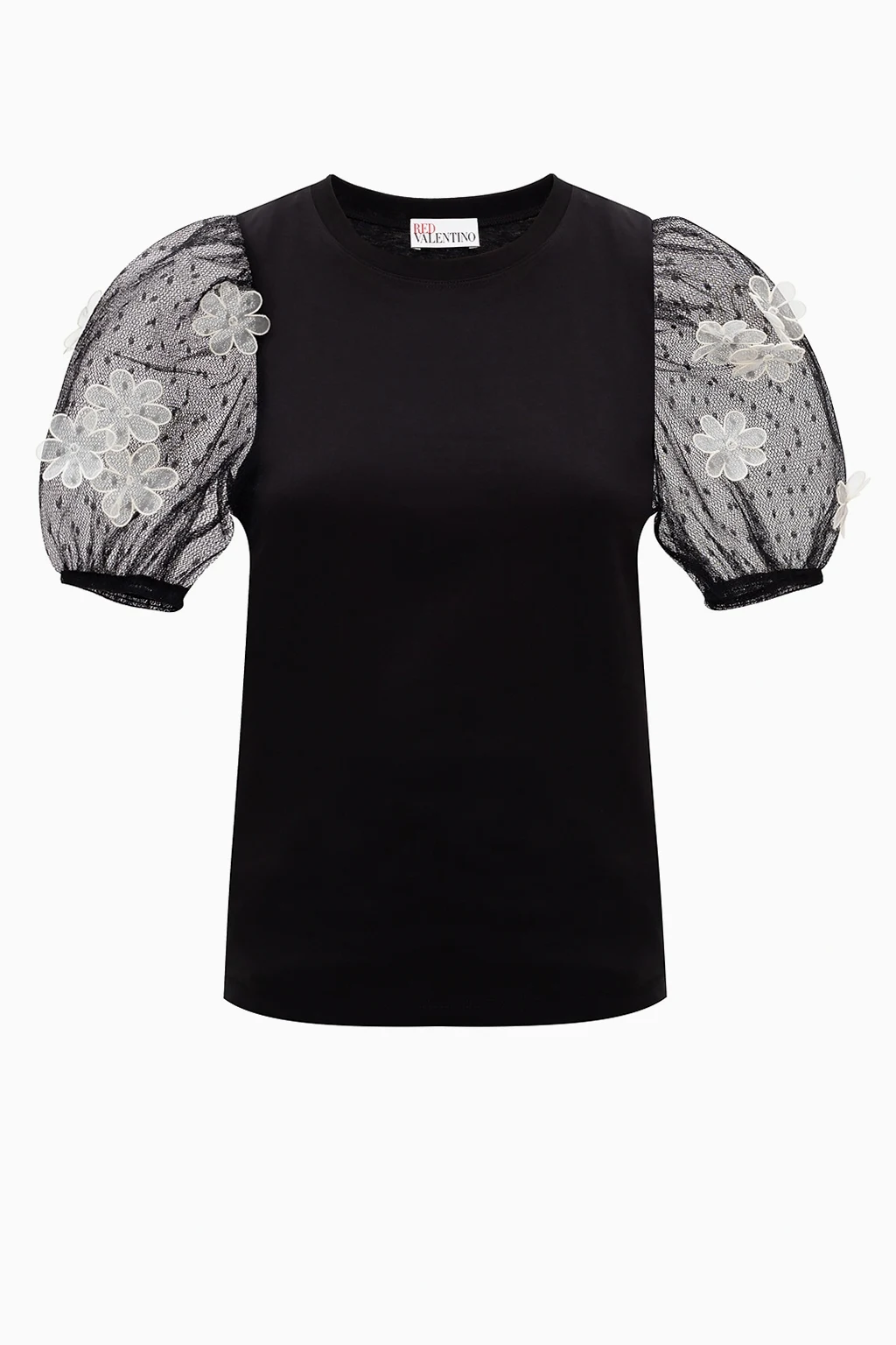 Top with tulle sleeves