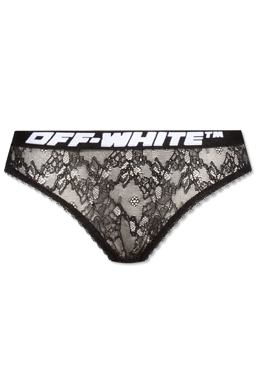 Lace briefs with logo