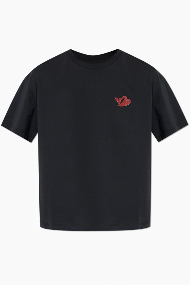 BLACK T-shirt with printed logo