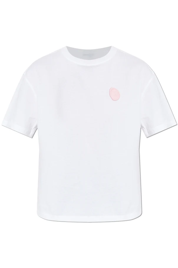 WHITE T-shirt with rubber application