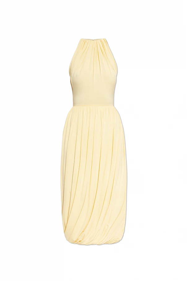 GELB Kleid mit dekorativem Drapieren