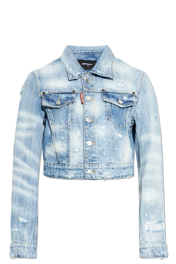 BLUE Vintage-effect denim jacket