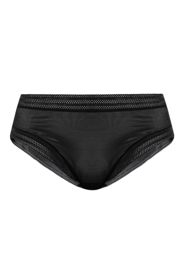 CZARNY Transparentne figi