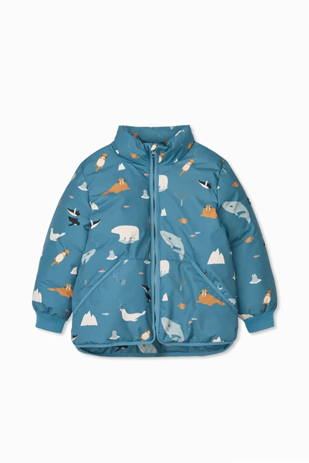 BLAU Gefütterte Jacke