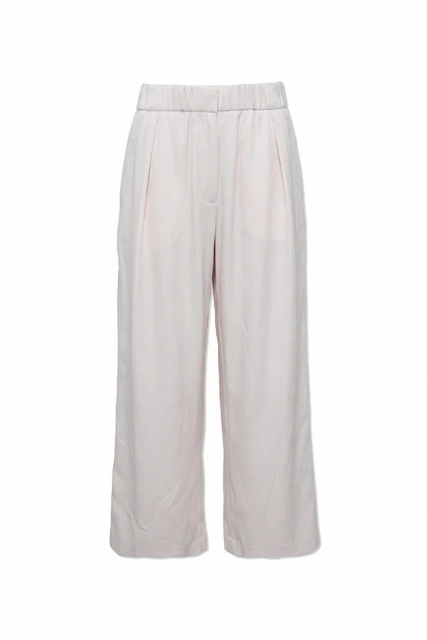 RÓŻOWY Spodnie z szerokimi nogawkami