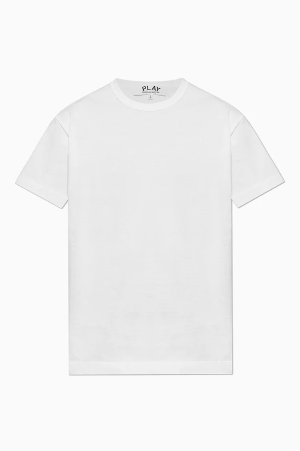 WHITE T-shirt with logo-shaped patch