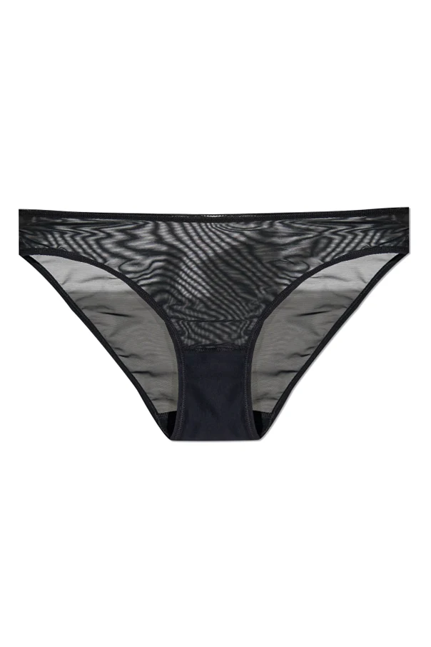 CZARNY Figi z kolekcji `Smooth Illuslon`