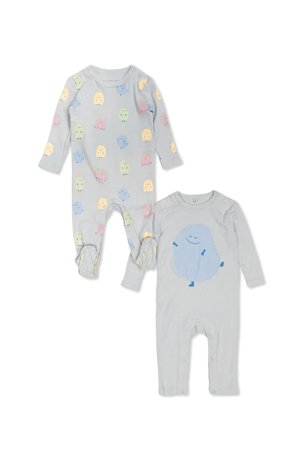 light blue 2-pack of baby sleepsuits