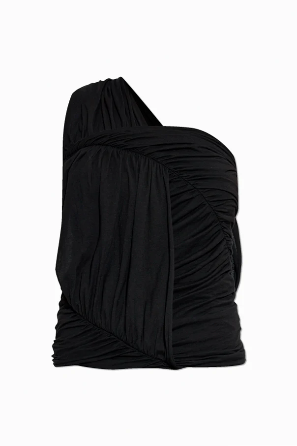 SCHWARZ Top mit Drapierungen