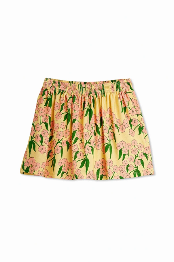 YELLOW  Floral motif skirt