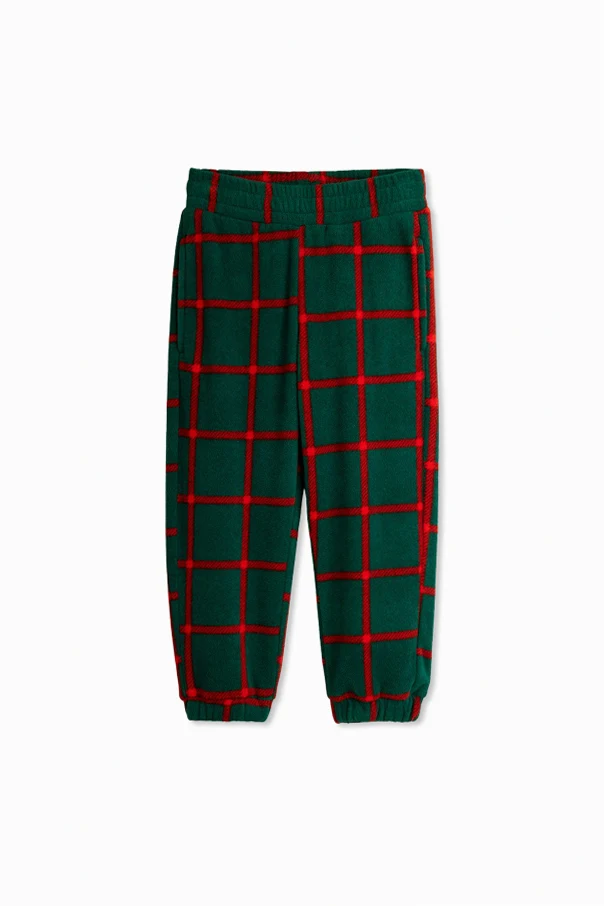 GREEN Fleece pants with logo patch