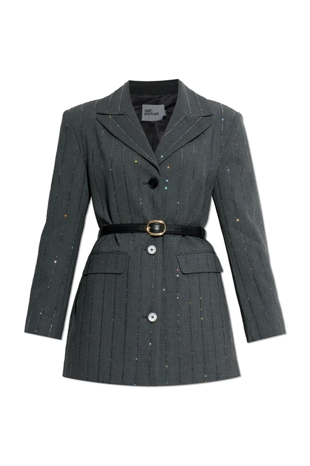 SZARY Marynarka z połyskującymi cekinami