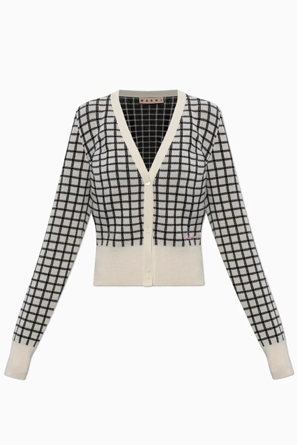 CREME Cardigan mit Karomuster