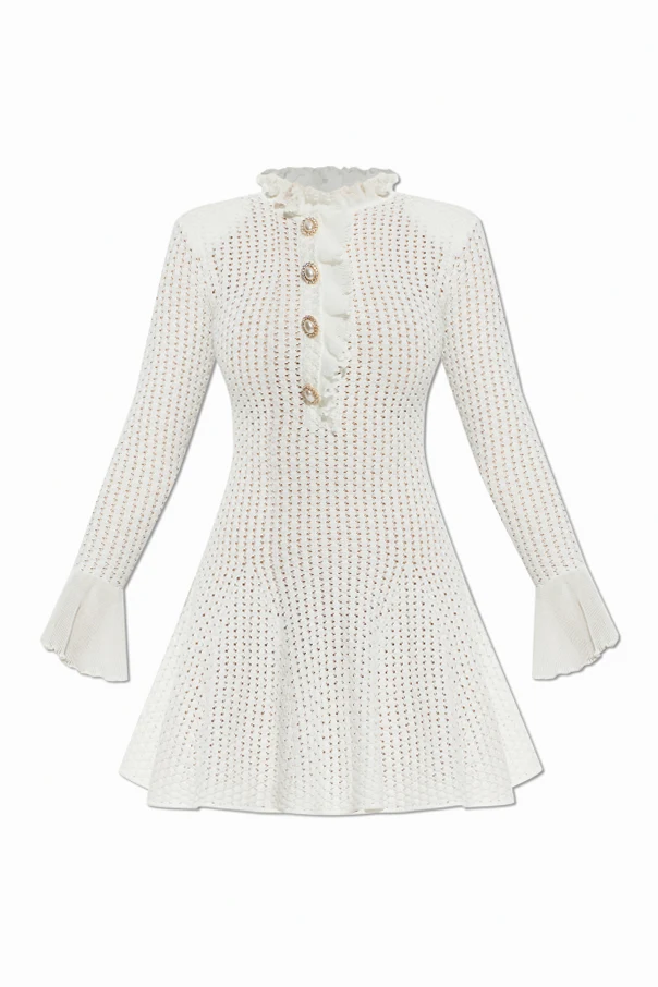 WHITE Lace dress with ruffles