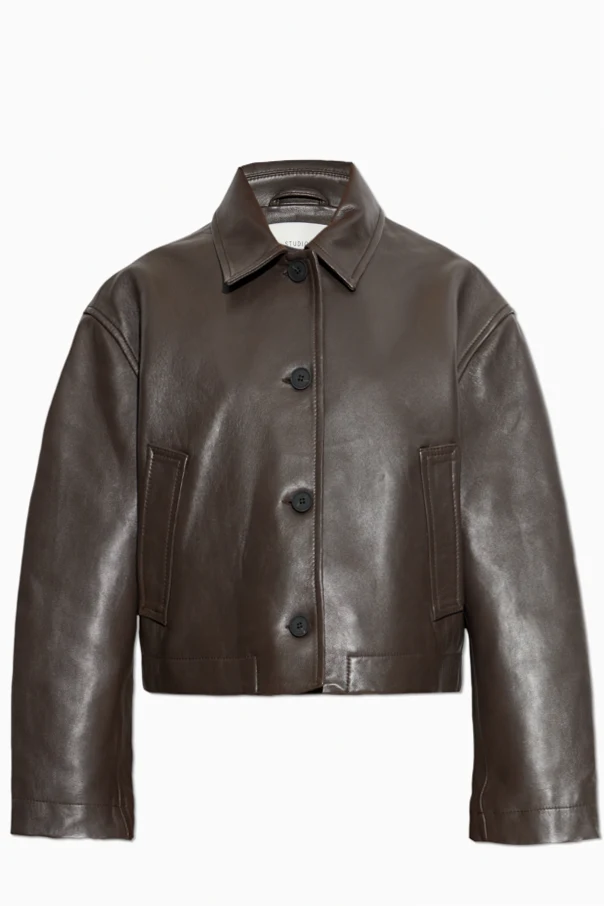 BROWN Leather jacket 'Hain'