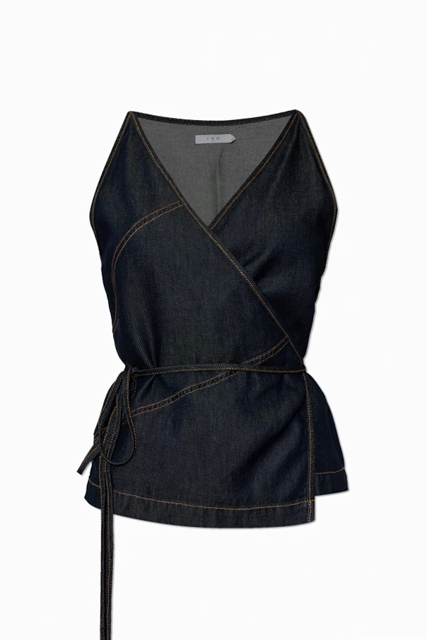 GRANATOWY Jeansowy top `Renata`