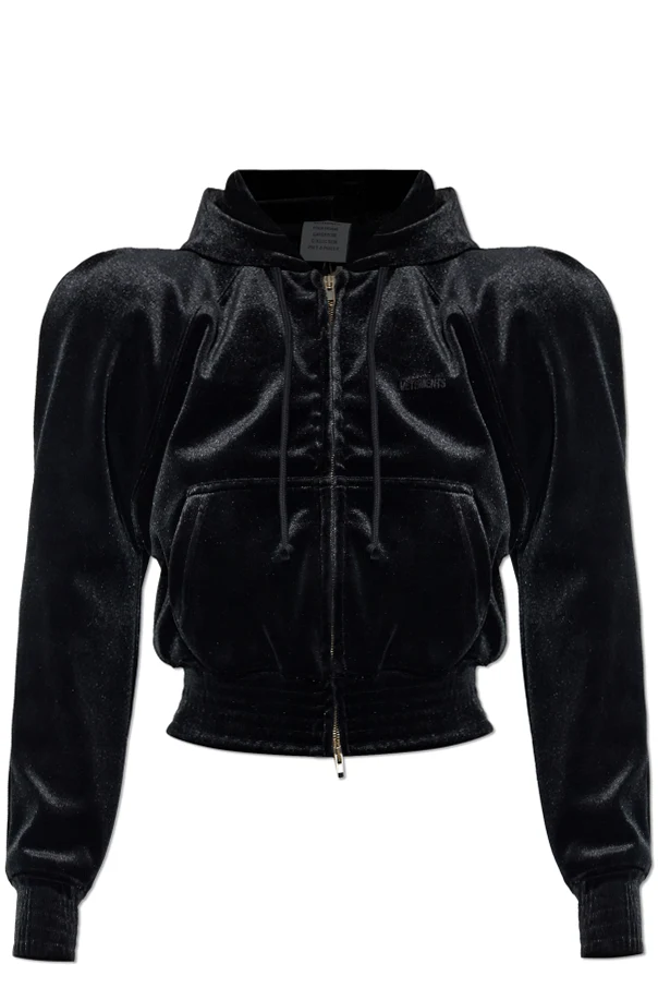 BLACK Sweatshirt with shoulder pads
