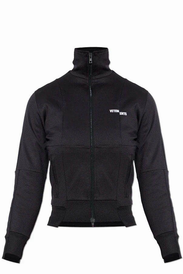 BLACK Sweatshirt with a stand-up collar