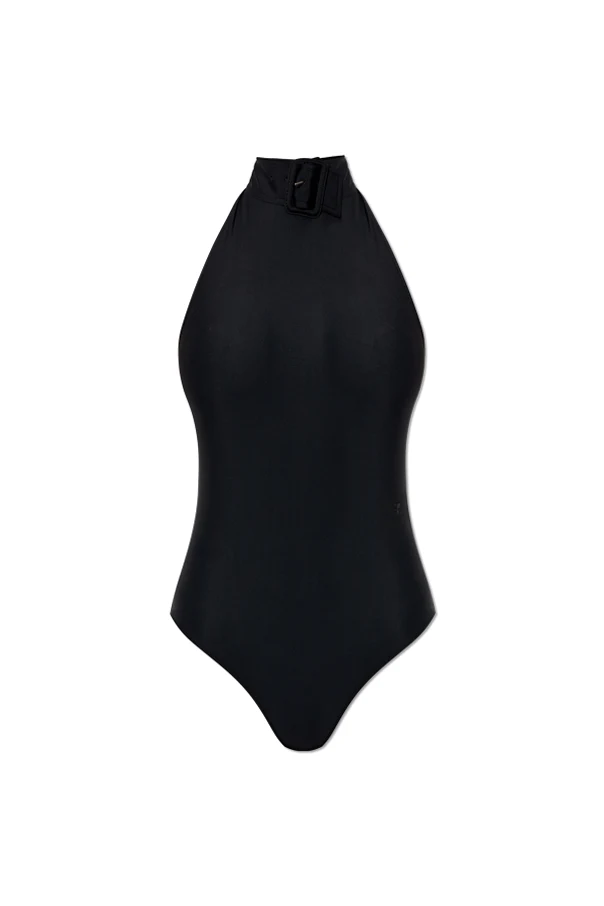CZARNY Jednoczęściowy kostium kąpielowy