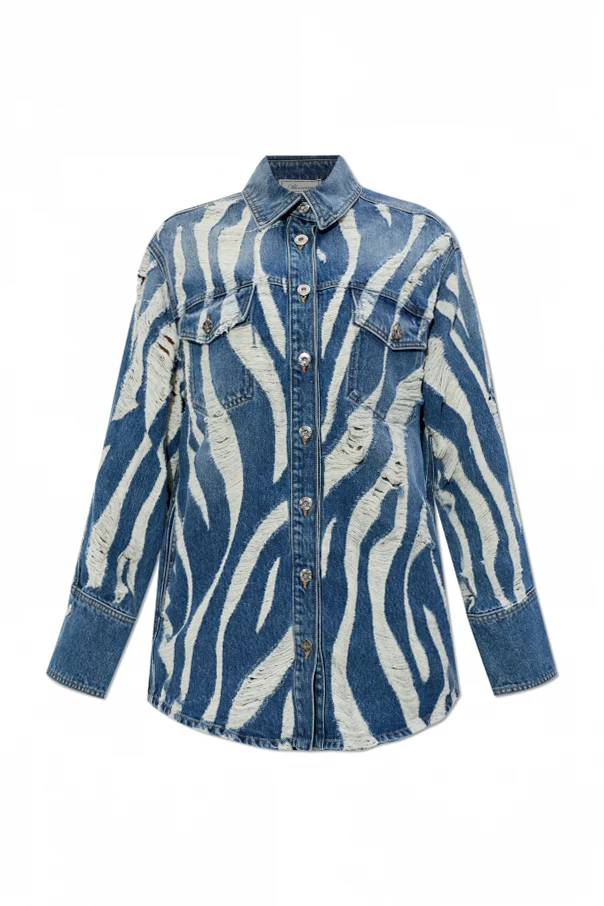 BLAU Jeansjacke mit Vintage-Effekt