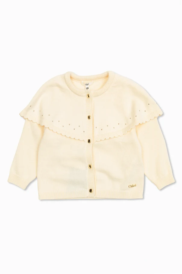 cream Sequined cardigan