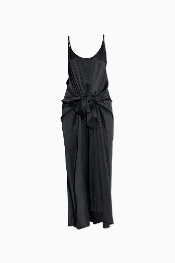 SCHWARZ Seidenkleid mit Trägern