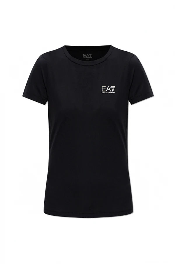 CZARNY T-shirt z nadrukowanym logo