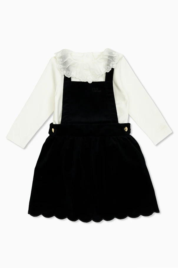 NAVY BLUE Velvet dress with top