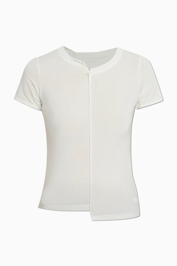 cream T-shirt with a printed logo