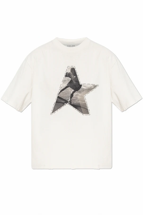 cream T-shirt with print