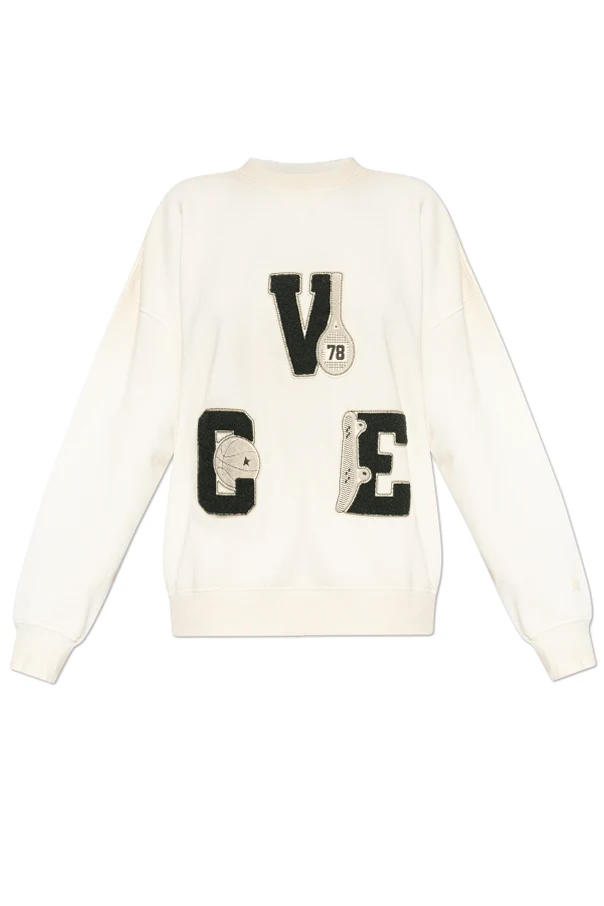 cream Sweatshirt with patches