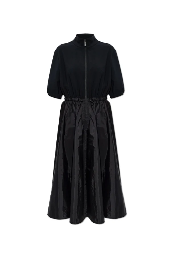 SCHWARZ Kleid aus kombinierten Materialien