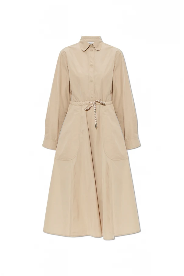 BEIGE Kleid mit Kordelzug in der Taille