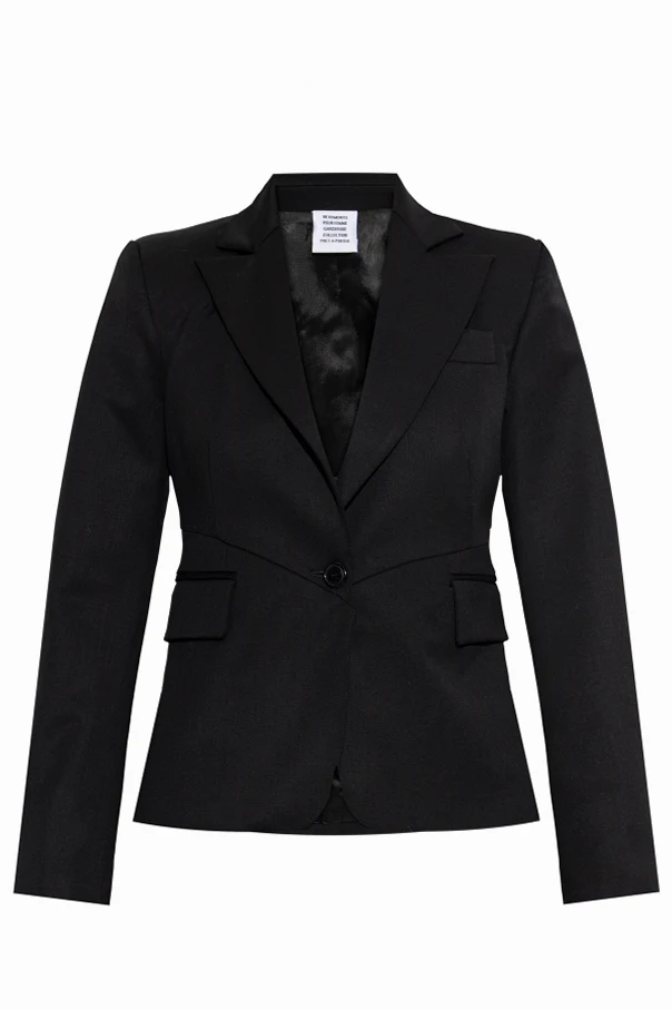 BLACK Wool blazer with double vent