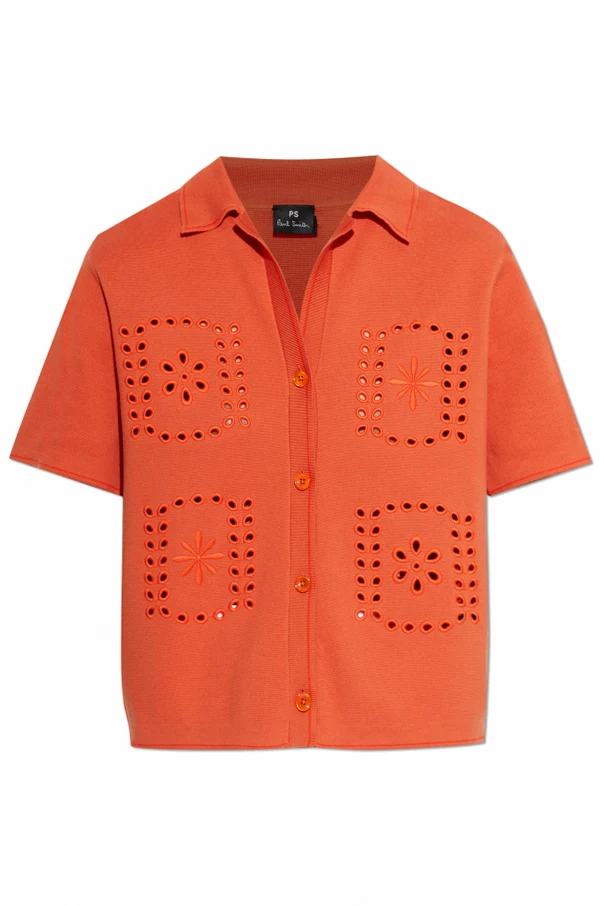 ORANGE Bluse mit durchbrochener Stickerei