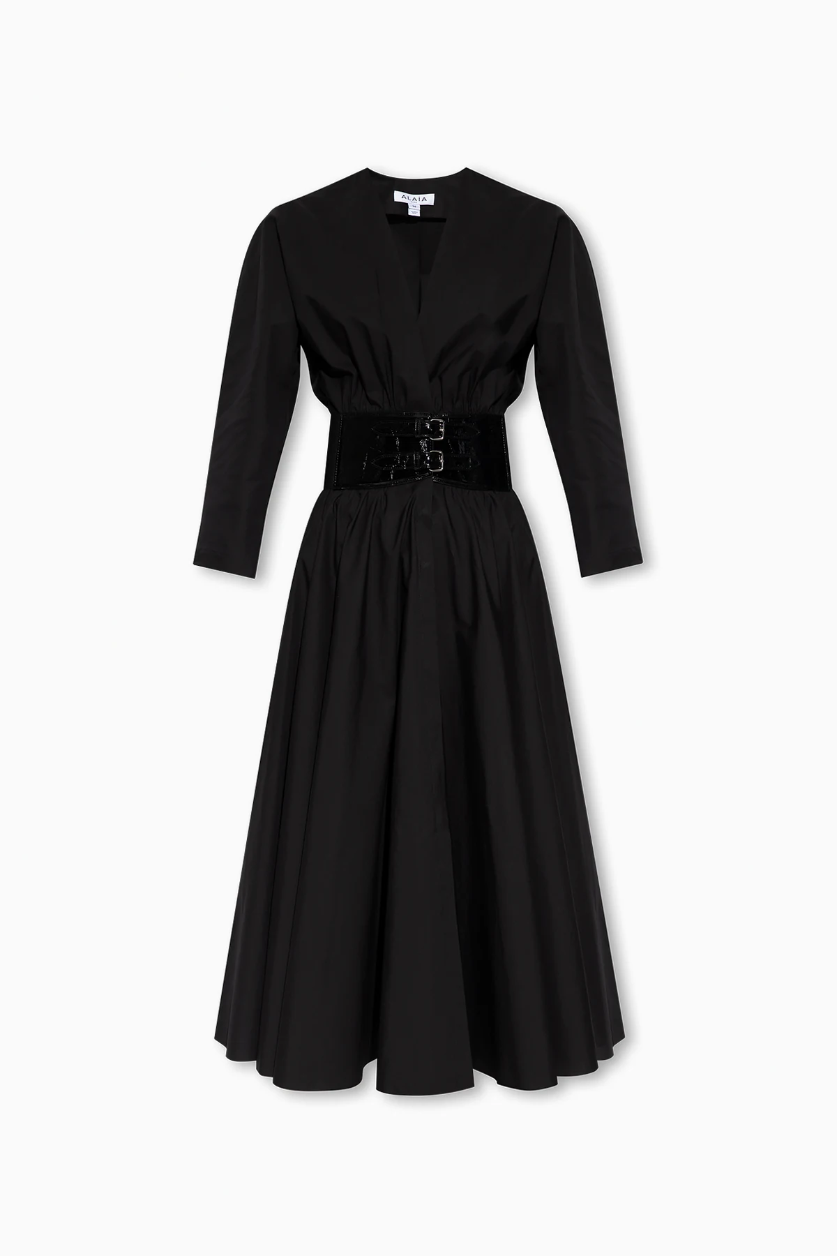 Dress with elastic waist belt