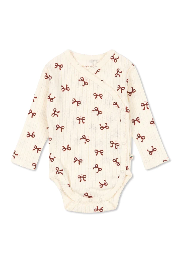cream Long-sleeved baby bodysuit