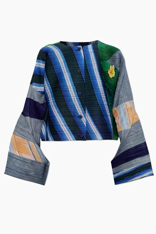 MEHRFARBIG Plissierter Cardigan