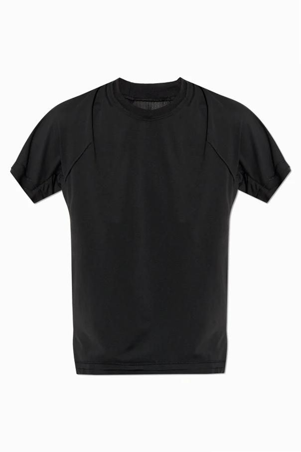 BLACK Raw-edged T-shirt