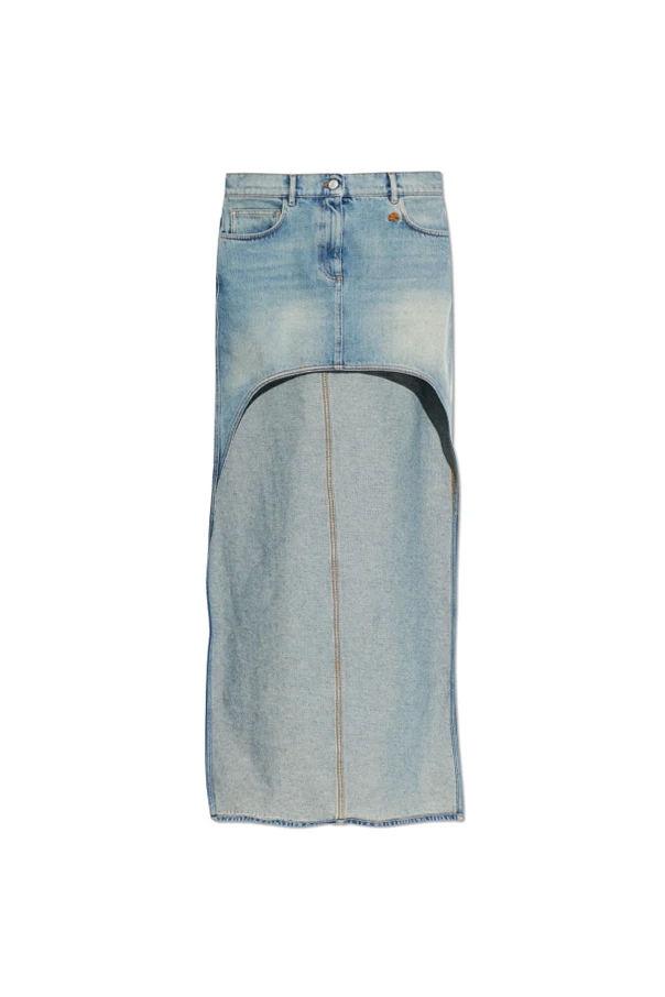 BLAU Asymmetrisch geschnittener Jeansrock