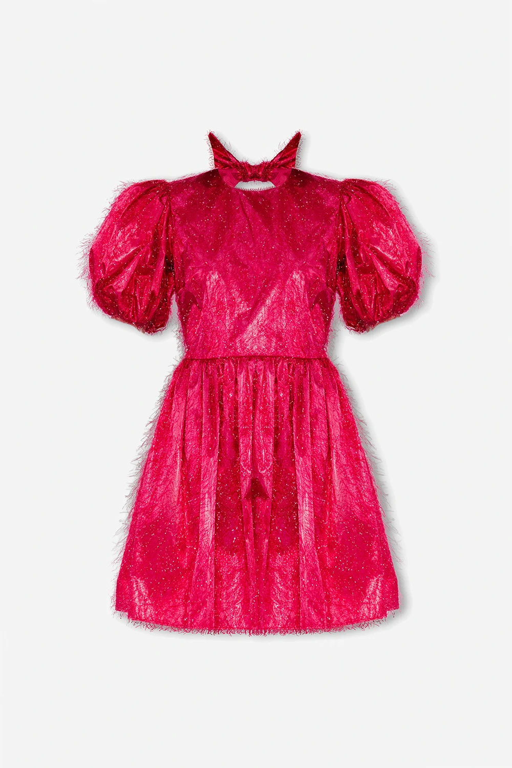 Dress with glossy fringes