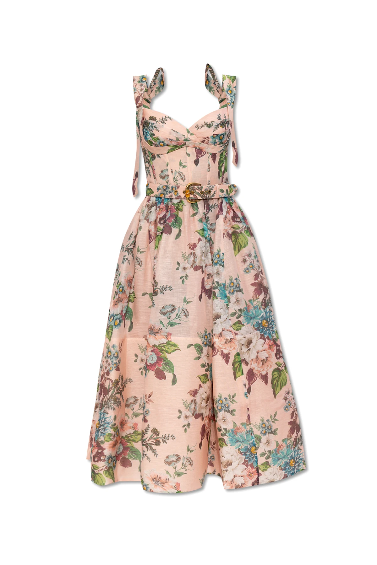 Slip dress with floral motif